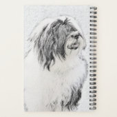 Bearded Collie Drawing - Cute Original Dog Art Planner (Achterkant)