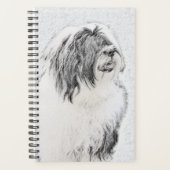 Bearded Collie Drawing - Cute Original Dog Art Planner (Voorkant)