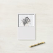 Bearded Collie Drawing - Cute Original Dog Art Post-it® Notes (Op bureau)