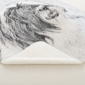 Bearded Collie Drawing - Cute Original Dog Art Sherpa Deken (3/4)