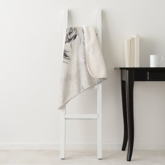 Bearded Collie Drawing - Cute Original Dog Art Sherpa Deken (In situ)