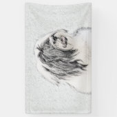 Bearded Collie Drawing - Cute Original Dog Art Spandoek (Verticaal)