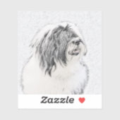Bearded Collie Drawing - Cute Original Dog Art Sticker (Vel)