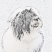 Bearded Collie Drawing - Cute Original Dog Art Sticker (Voorkant)