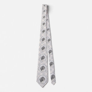 Bearded Collie Drawing - Cute Original Dog Art Stropdas