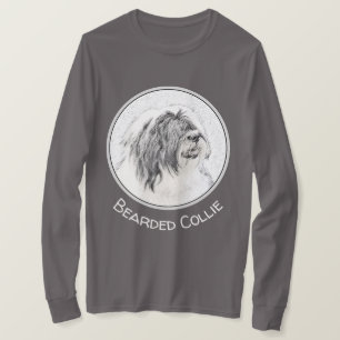 Bearded Collie Drawing - Cute Original Dog Art T-shirt