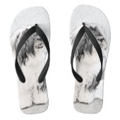 Bearded Collie Drawing - Cute Original Dog Art Teenslippers (Voetbed)