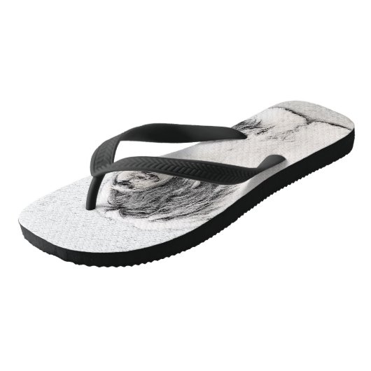 Bearded Collie Drawing - Cute Original Dog Art Teenslippers (Schuin)