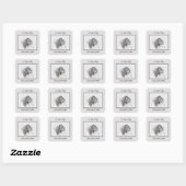 Bearded Collie Drawing - Cute Original Dog Art Vierkante Sticker (Vel)