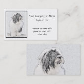 Bearded Collie Drawing - Cute Original Dog Art Visitekaartje (Voorkant / Achterkant)