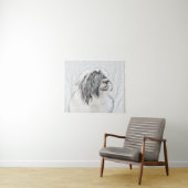 Bearded Collie Drawing - Cute Original Dog Art Wandkleed (In Situ (horizontaal))