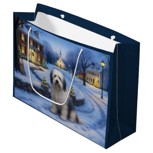 Bearded Collie Gift Bag Groot Cadeauzakje (Voorkant Gekanteld)