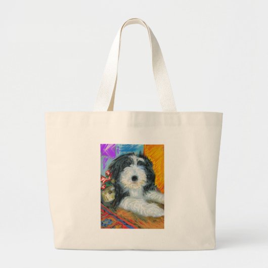 Bearded Collie Grote Tote Bag (Voorkant)