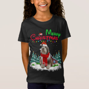 Bearded Collie Hond Licht Machtige Kerstboom XMA T-shirt