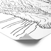 Bearded Collie Hond Volwassen Kleuring Poster (Hoek)