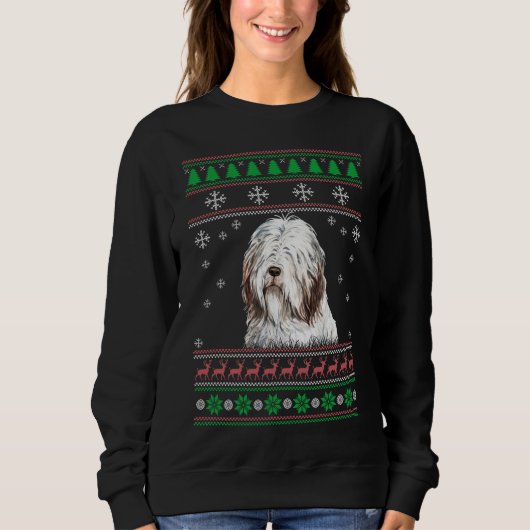 Bearded Collie Hondenliefhebber Ugly Christmas Swe Trui (Voorkant)