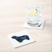 Bearded Collie Hondenras Black Silhouette Kartonnen Onderzetters (Insitu)