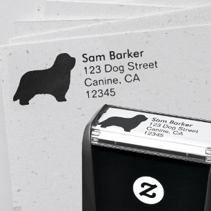 Bearded Collie Hondenras Silhouet Retouradres Zelfinktende Stempel