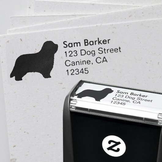 Bearded Collie Hondenras Silhouet Retouradres Zelfinktende Stempel