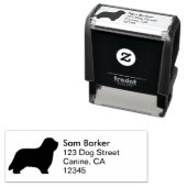 Bearded Collie Hondenras Silhouet Retouradres Zelfinktende Stempel (In situ)