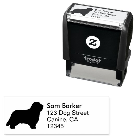 Bearded Collie Hondenras Silhouet Retouradres Zelfinktende Stempel (In situ)