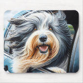 Bearded Collie in autoraam Muismat (Voorkant)