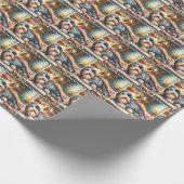 Bearded Collie in bed Cadeaupapier (Hoek)