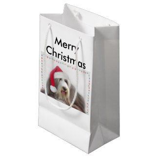 Bearded Collie kerstcadeau tas Klein Cadeauzakje