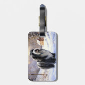 Bearded Collie Laat het sneeuwen Kerstmis Bagagelabel (Achterkant verticaal)