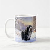 Bearded Collie Laat het sneeuwen Kerstmis Koffiemok (Links)