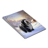 Bearded Collie Laat het sneeuwen Kerstmis Notitieboek (Rechterzijde)