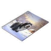Bearded Collie Laat het sneeuwen Kerstmis Notitieboek (Linkerzijde)