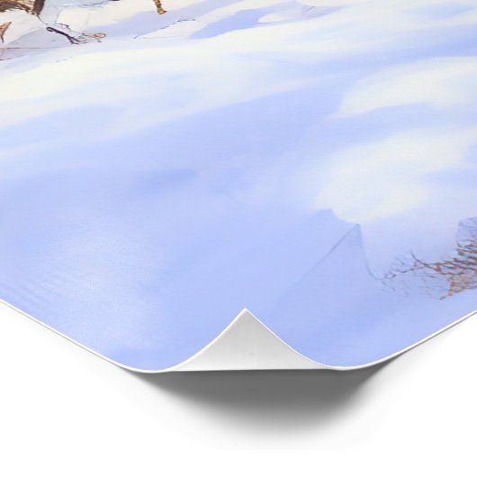 Bearded Collie Laat het sneeuwen Kerstmis Perfect Poster (Hoek)