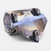 Bearded Collie Laat het sneeuwen Kerstmis Stropdas (Opgerold)