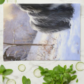 Bearded Collie Laat het sneeuwen Kerstmis Theedoek (Gevouwen)