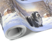 Bearded Collie Let It Snow Kerstmis  Cadeaupapier (Rol Hoek)