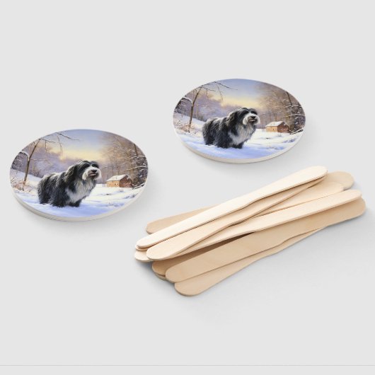 Bearded Collie Let It Snow Kerstmis Handwaaier (Niet-gemonteerd)