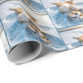 Bearded Collie maakt een sneeuwengel Cadeaupapier (Rol Hoek)