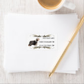Bearded Collie met Black & Gold Swirl Etiket (Insitu)