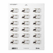 Bearded Collie met Black & Gold Swirl Etiket (Full Sheet)