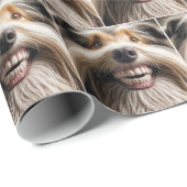 Bearded Collie met een Toothy grijns Cadeaupapier (Rol Hoek)