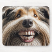 Bearded Collie met een Toothy grijns Muismat (Voorkant)