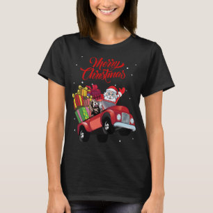 Bearded Collie met Sinterklaas in rode vrachtwagen T-shirt