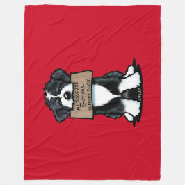 Bearded Collie met teken Fleece Deken