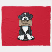 Bearded Collie met teken Fleece Deken (Voorkant (Horizontaal))
