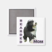 Bearded Collie Moeder 4 - Magneet (Voorkant / Achterkant)