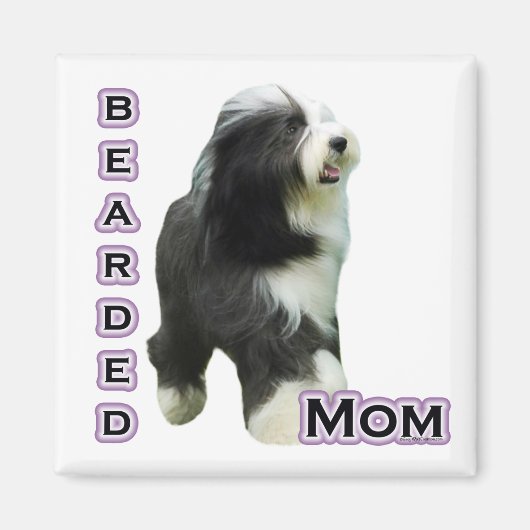 Bearded Collie Moeder 4 - Magneet (Voorkant)