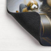 Bearded Collie Motorcycle met zijspan Muismat (Hoek)