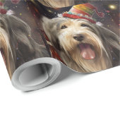 Bearded Collie Nieuwjaar Cadeaupapier (Rol Hoek)