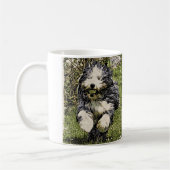 Bearded Collie op de Mok van de Looppas (Links)